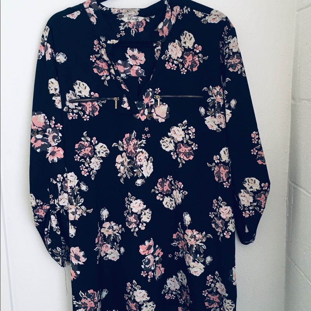 FLORAL 3/4 BLOUSE